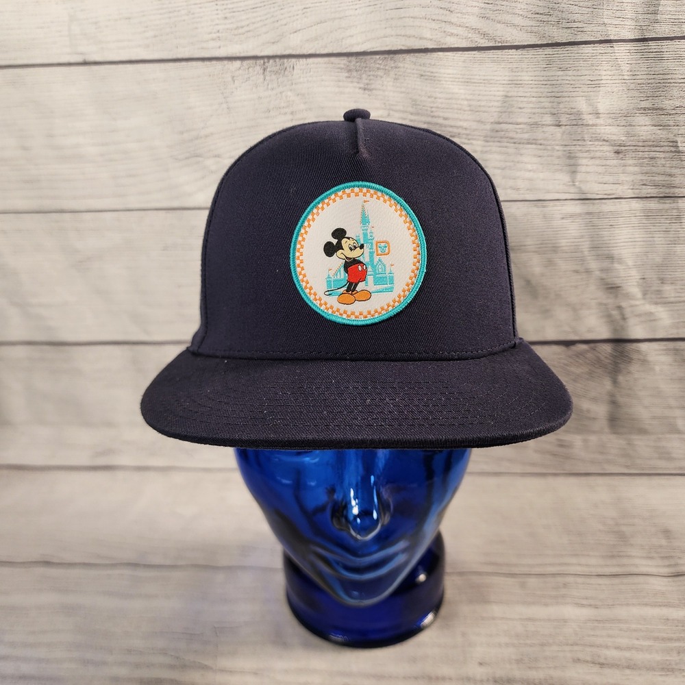Vans x Disney Mickey Mouse Castle Navy Blue Snapback Hat Off The Wall Cap